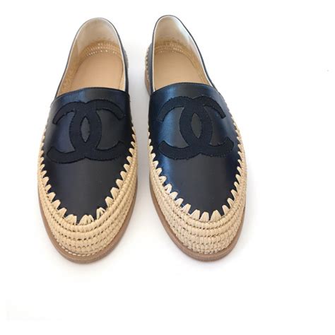 chanel espadrilles black leather|where to buy chanel espadrilles.